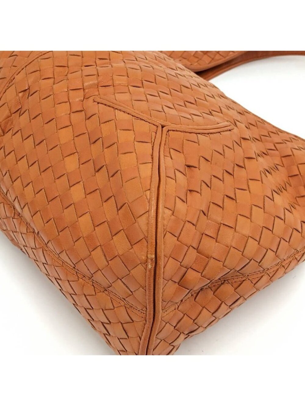 ★SOLD★ Bottega Veneta Intrecciato Shoulder Bag Leather Orange - Picture 3 of 10